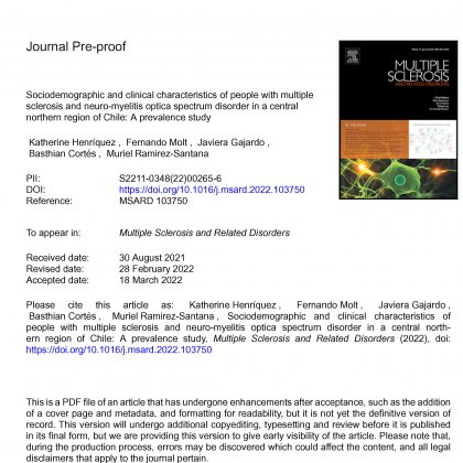 Características sociodemográficas y clínicas de personas con esclerosis múltiple y trastorno del espectro de la neuromielitis óptica en una región centro norte de Chile: un estudio de prevalencia